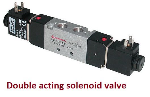 Double acting solenoid valve