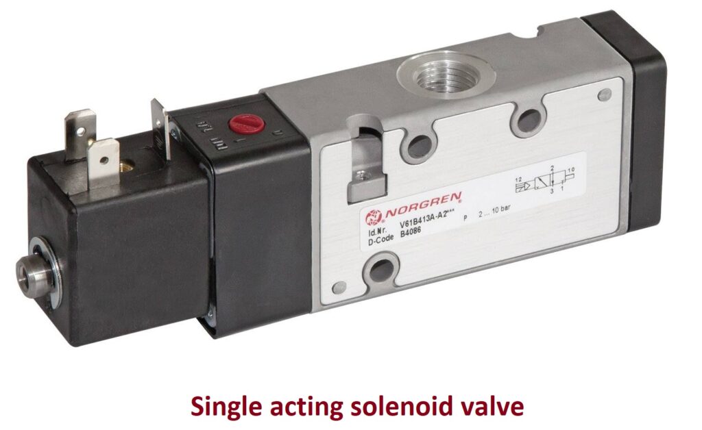 Single acting solenoid valve-