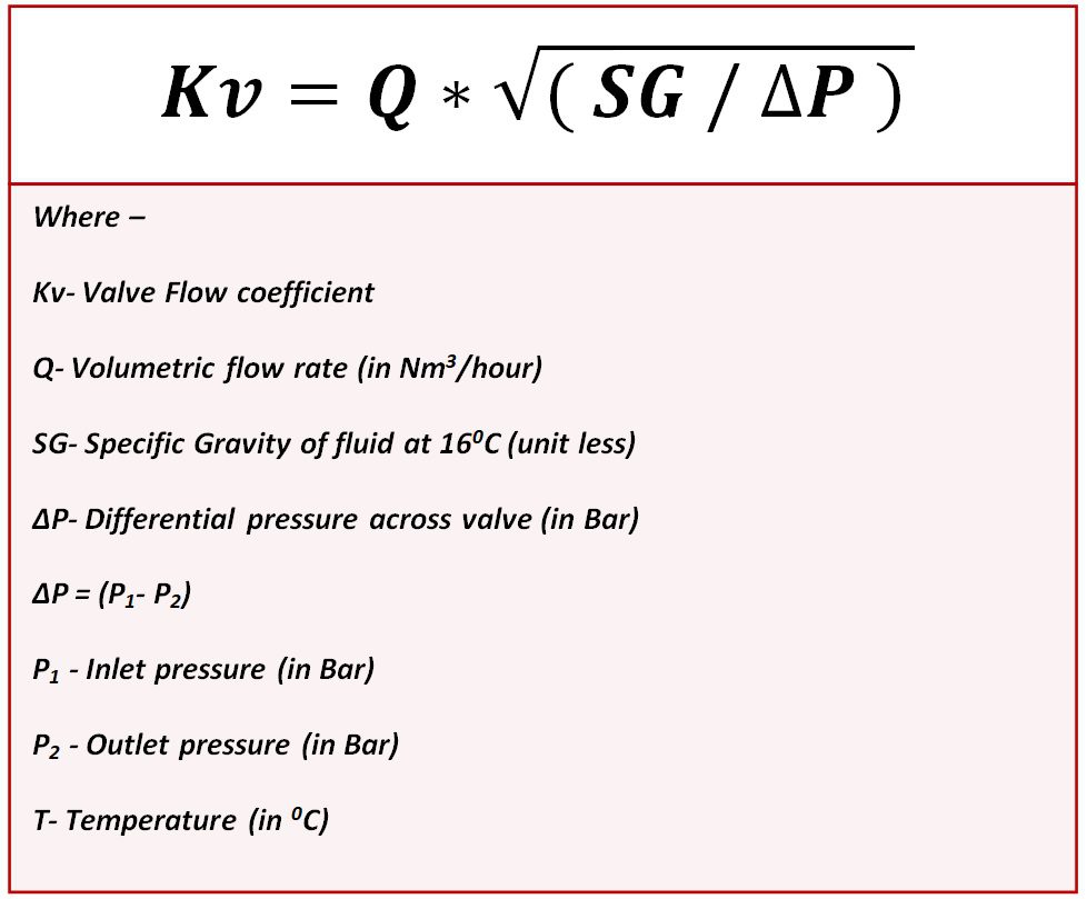 Kv calculation formula