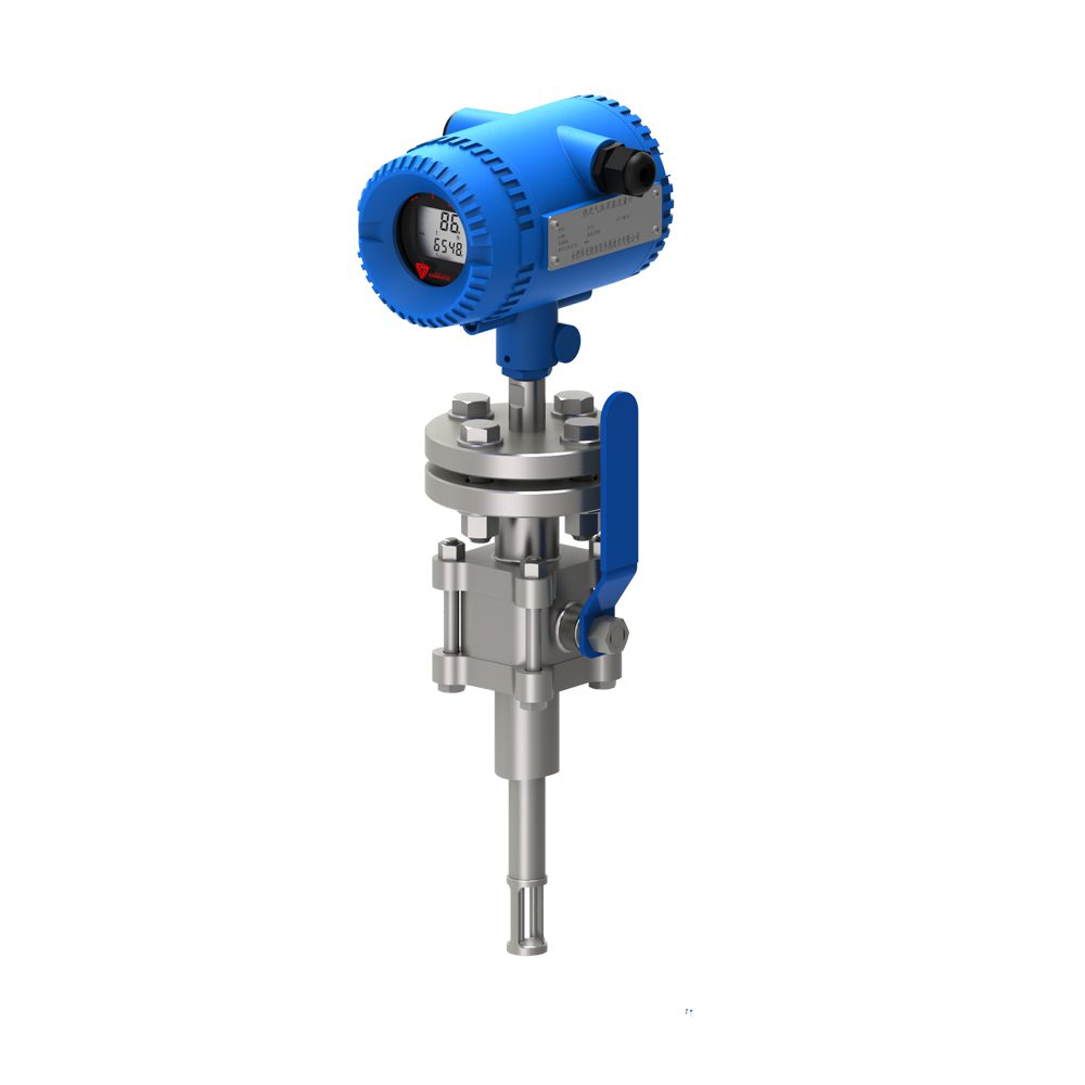 Insertion thermal mass flow meter